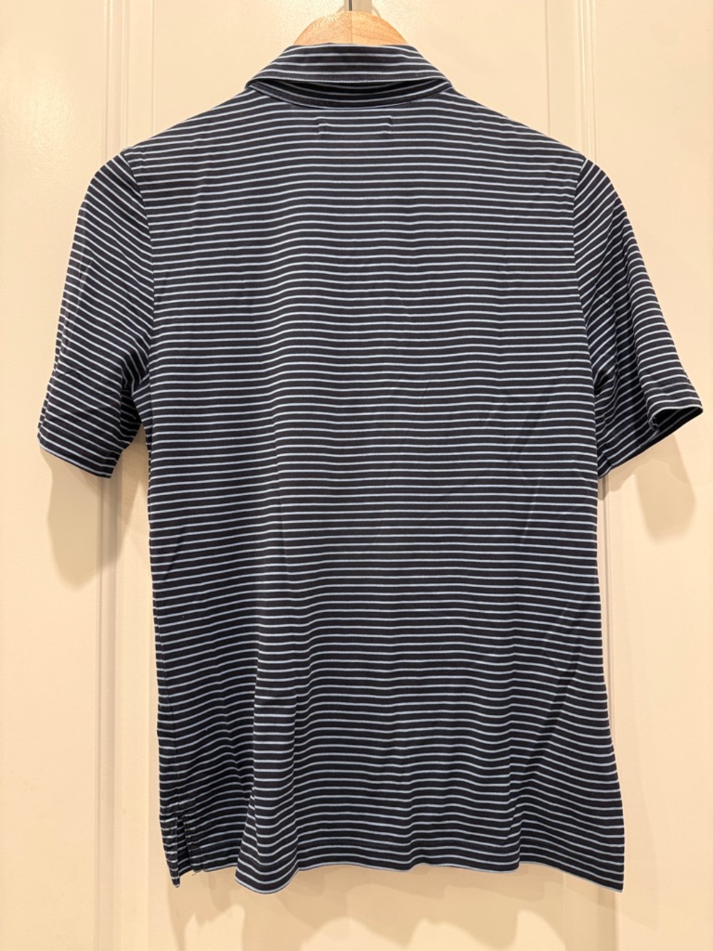 Tory Burch Sport Navy and White Striped Polo Shirt - Picture 4 of 8